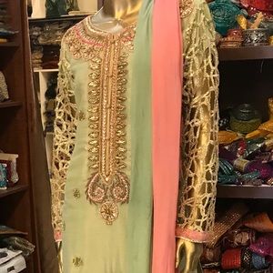 Indian, Pakistani party wear shalwar suit